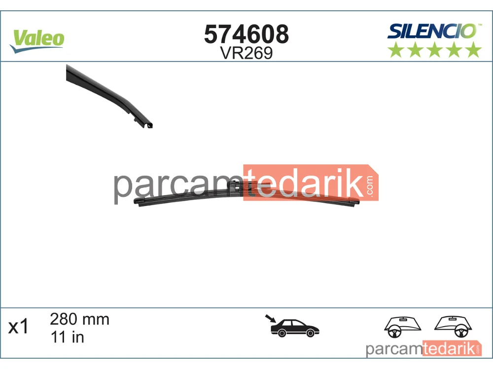 574608 | Silecek Süpürgesi Arka (280 mm) — Mercedes-Benz E-Serisi T-Model, Mercedes-Benz Gla-Serisi, Mini Clubman